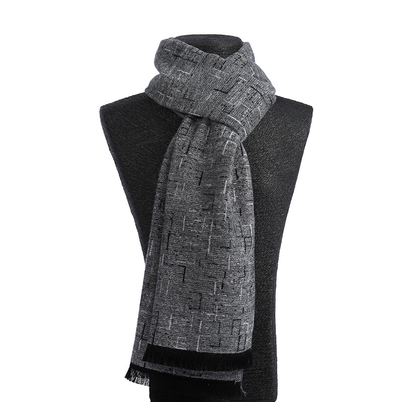 Winter new minimalist scarf Korean version of cashmere fashion warm Men's plaid scarf manufacturers wholesale