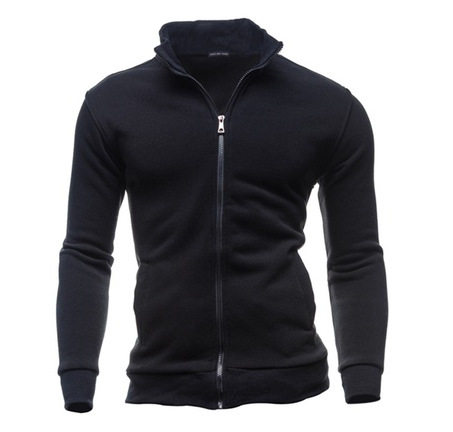 Amazon New Sweater Zipper Collar Sweater Jacket Men's Solid Color Cardigan