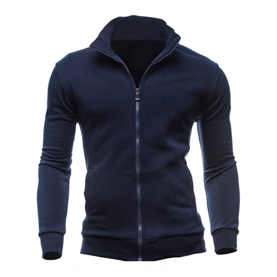 Amazon New Sweater Zipper Collar Sweater Jacket Men's Solid Color Cardigan