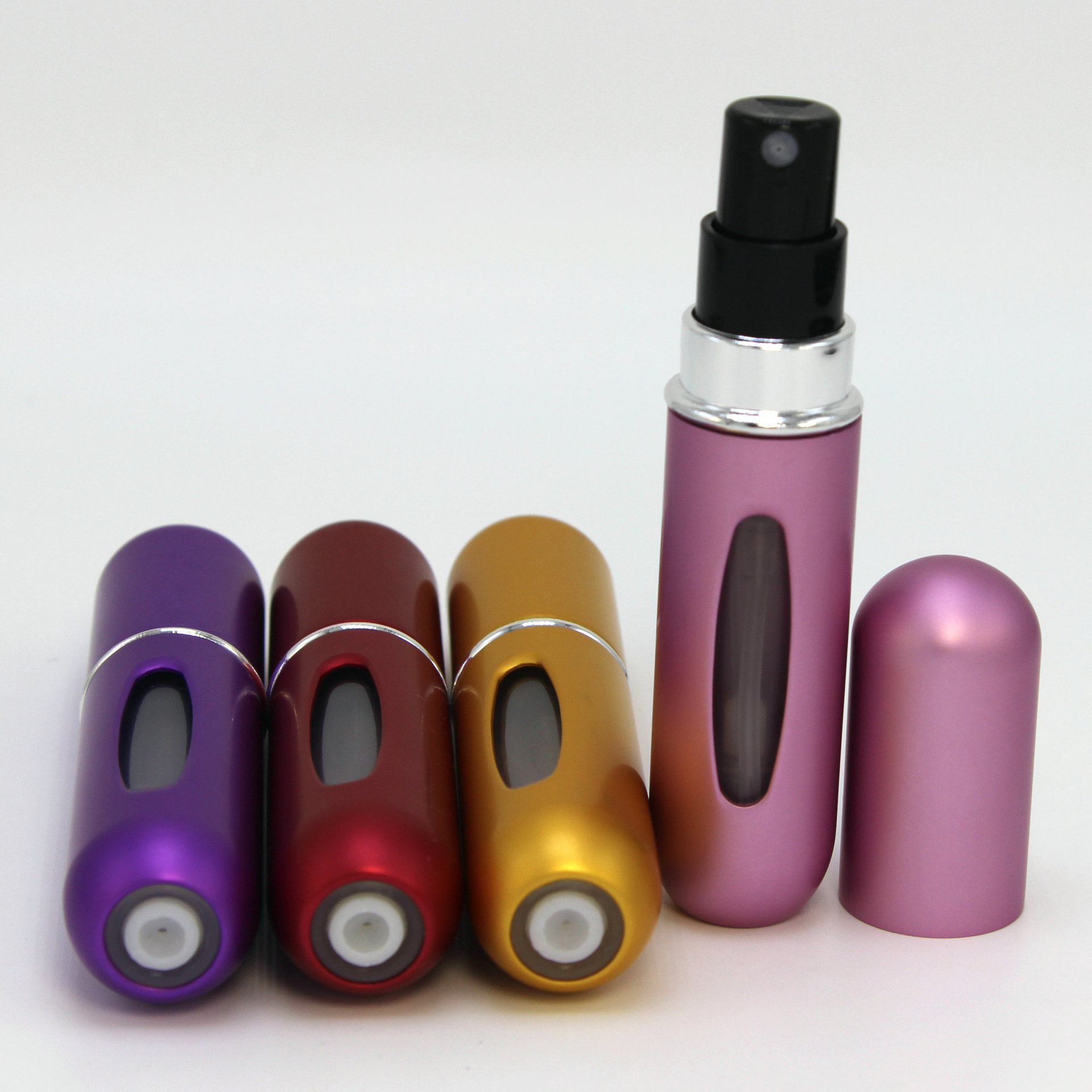 Bottom filling 5ml spray perfume bottle aluminum oxide perfume bottle sample makeup bottle multi-color color box optional