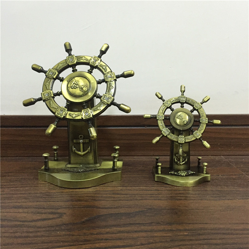 地中海式レトロナビゲーター航海船舵合金置物オフィス装飾置物クリエイティブギフト|undefined