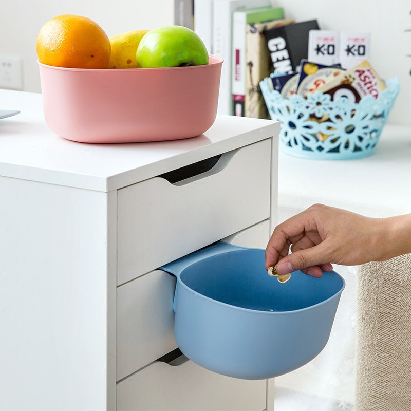 Kitchen Cabinet Door Hanging Large Trash Bin Household Uncovered Plastic Storage Box Trash Basket Bathroom Storage Bucket