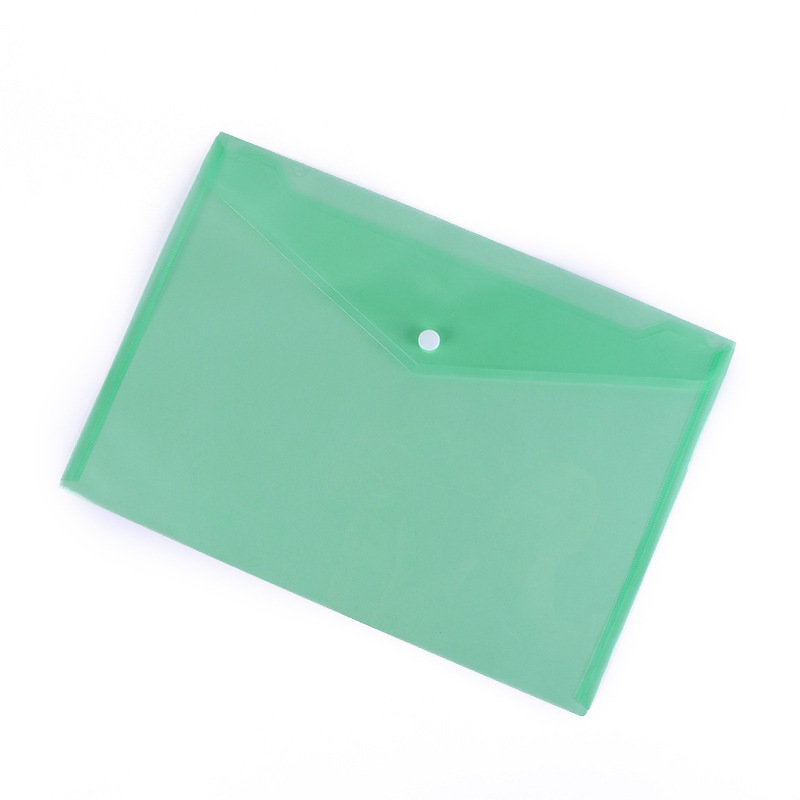 Cross-border A4/A3/FC/A5 snap-button transparent document bag logo plastic pp file Test bag color folder