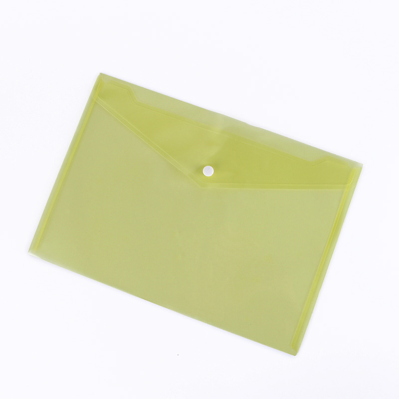 Cross-border A4/A3/FC/A5 snap-button transparent document bag logo plastic pp file Test bag color folder