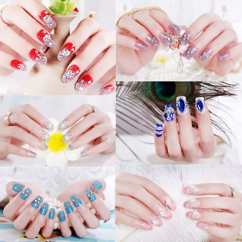 24 pieces boxed bridal manicure fake nail nail nail nail patch nail patch studio photo nail piece wholesale