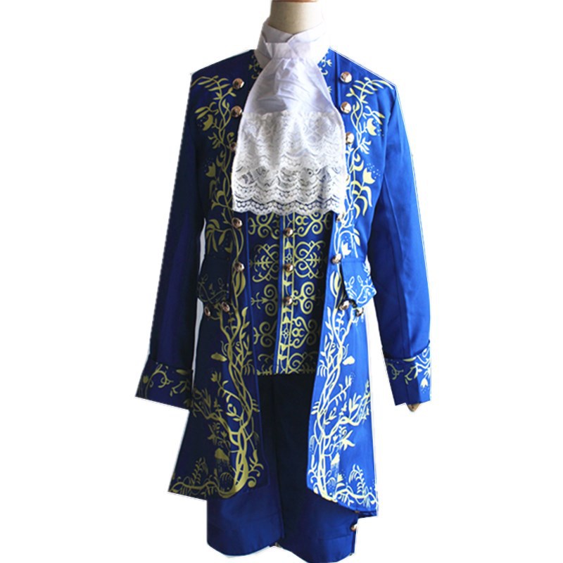 Beauty and the Beast Costume Men's Blue Movie Cosplay Clothing Beast Prince Dress Up Clothing Spot