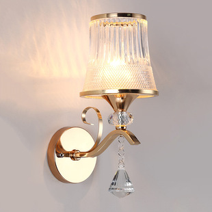 Modern simple European bedroom bedside single head wall lamp, living room. Aisle. Hotel engineering practical wall lamp