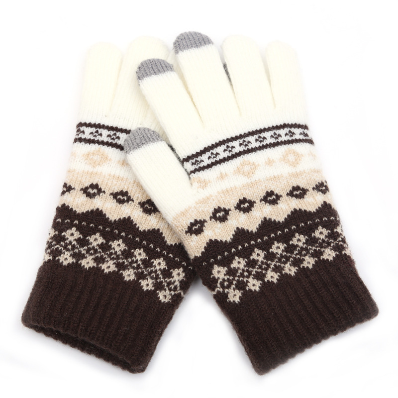 Winter creative warm finger gloves New jacquard touch screen gloves Yiwu origin supply factory direct sales