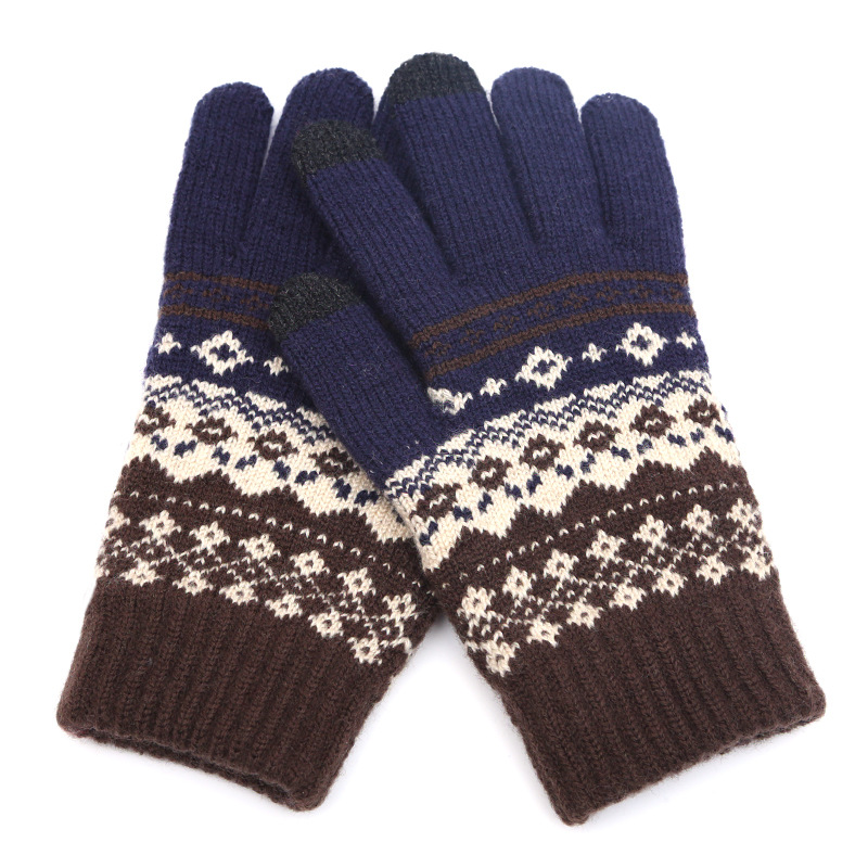 Winter creative warm finger gloves New jacquard touch screen gloves Yiwu origin supply factory direct sales