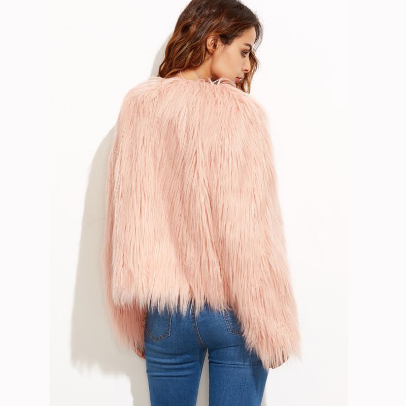 Cheng Juan t0767 new autumn and winter foreign trade Women's fur coat long sleeve women's floating fur coat fur coat V collar