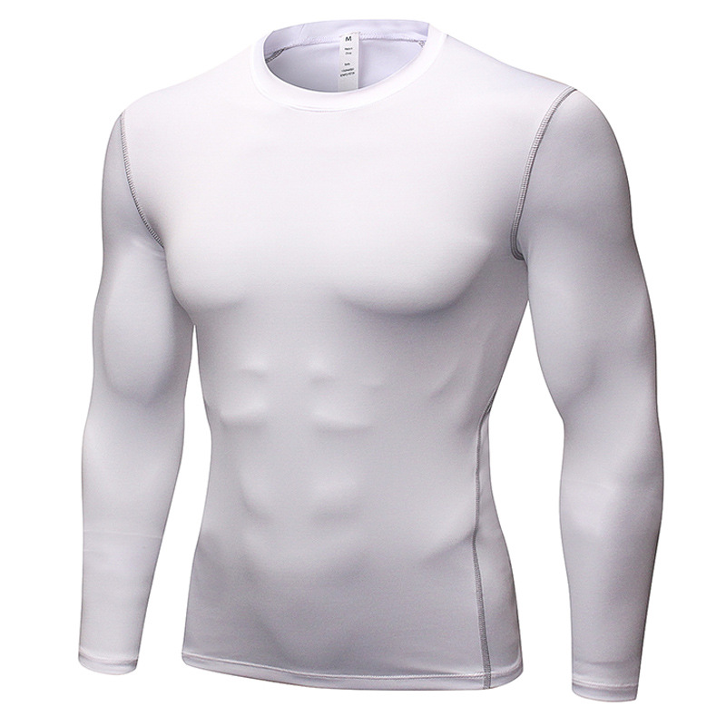 Men's Tight Training Pro Sports Fitness Running Long Sleeve Sweat Quick-dry Shirt T-shirt Clothes 1019