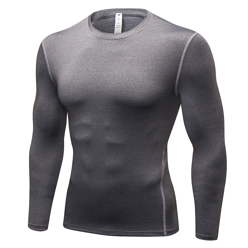 Men's Tight Training Pro Sports Fitness Running Long Sleeve Sweat Quick-dry Shirt T-shirt Clothes 1019