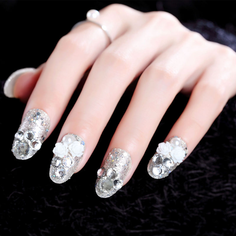 24 pieces boxed bridal manicure fake nail nail nail nail patch nail patch studio photo nail piece wholesale
