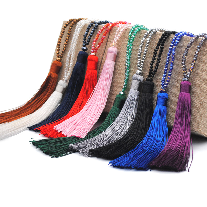 Crystal Necklace Ebay AliExpress Cross-border Tassel Pendant Bohemian Tassel Necklace European and American Factory Outlet