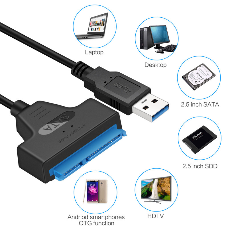 Cross-border supply of usb3.0 easy drive cable sata to usb adapter cable 2.5 inch ssd hard drive cable SATA data cable