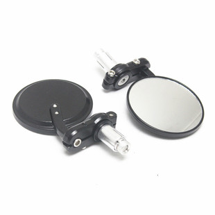 Motorcycle modification rearview mirror 22mm handlebar mirror black reflector handlebar modification accessories 001 Black