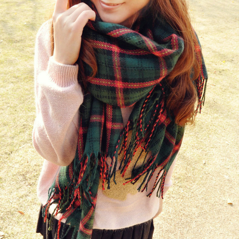 Korean-style Wool Scarf for Men and Women Autumn and Winter Thickened Long Imitation Cashmere Shawl Dual-use Student Warm Neck Shawl