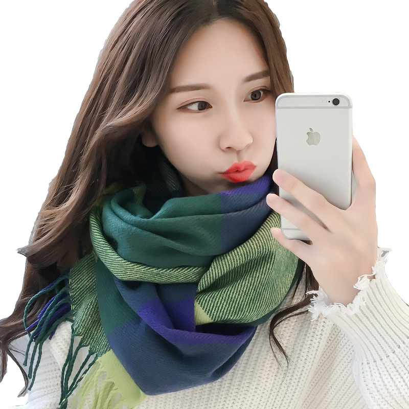 Korean-style Wool Scarf for Men and Women Autumn and Winter Thickened Long Imitation Cashmere Shawl Dual-use Student Warm Neck Shawl