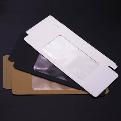 5.5 inch blank mobile phone case packaging box wholesale Kraft paper window carton packaging black card carton spot