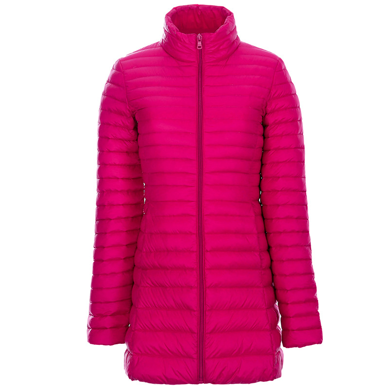 2023 Autumn and Winter Lightweight Down Jacket Women's Vertical Collar Mid-length Slim-fit Jacket Slim-fit Slim-fit Portable Winter Fashion