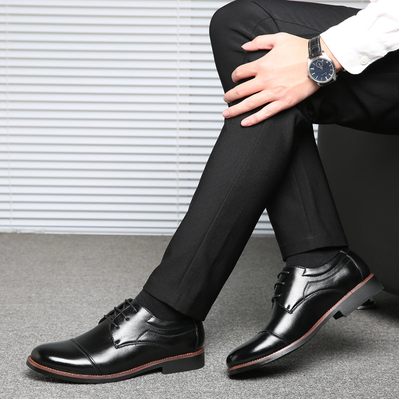 2023 New Wenzhou Men's Leather Shoes Large Size Business Shoes Casual Lace-up Daily Shoes 46 47 48 Size Men's Shoes
