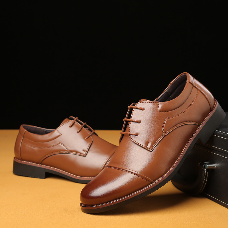 2023 New Wenzhou Men's Leather Shoes Large Size Business Shoes Casual Lace-up Daily Shoes 46 47 48 Size Men's Shoes