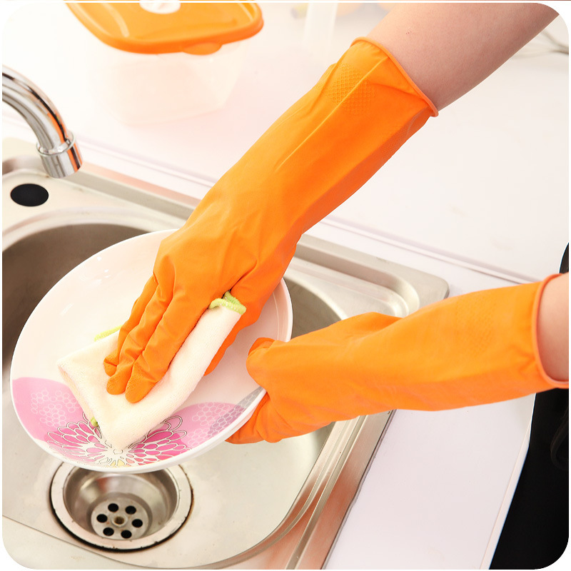 Household Gloves Latex Cleaning Gloves Washing Clothes Rubber Gloves Thin Dish-washing Gloves Kitchen Anti-fouling Gloves