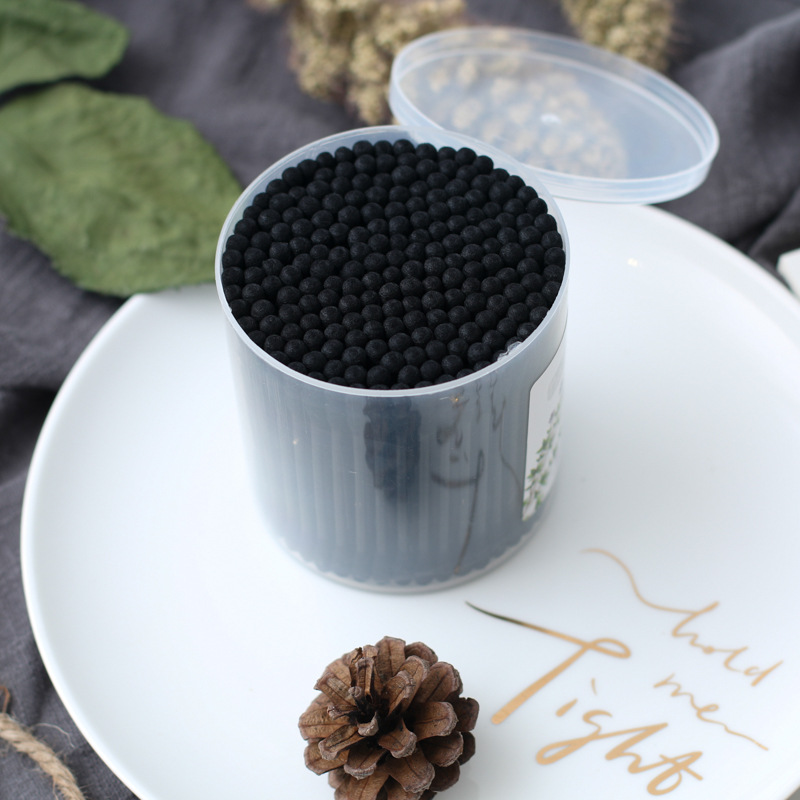 200 PCs Japanese black paper stick cotton swab disposable ear pick cleaning blackhead round head spiral head bamboo charcoal cotton swab