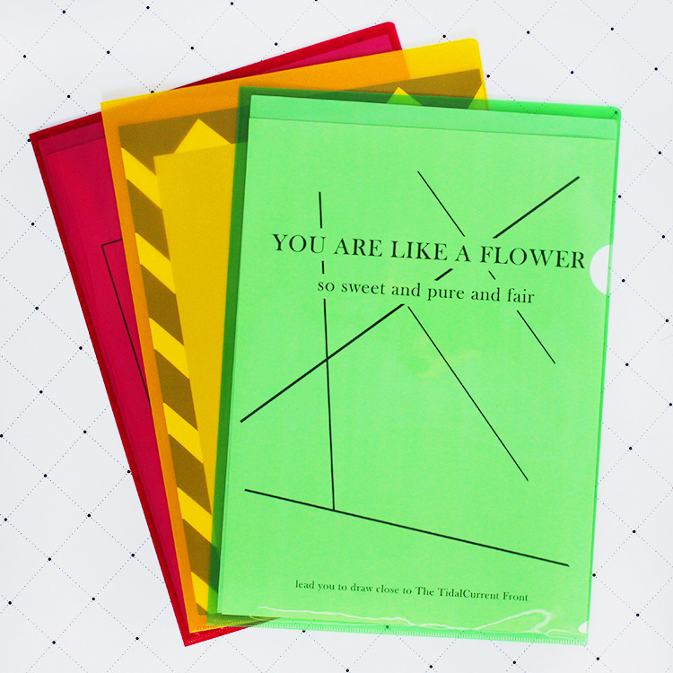 20 Pack PP folder a4L-shaped insert folder single page file set transparent single page stationery factory direct sales
