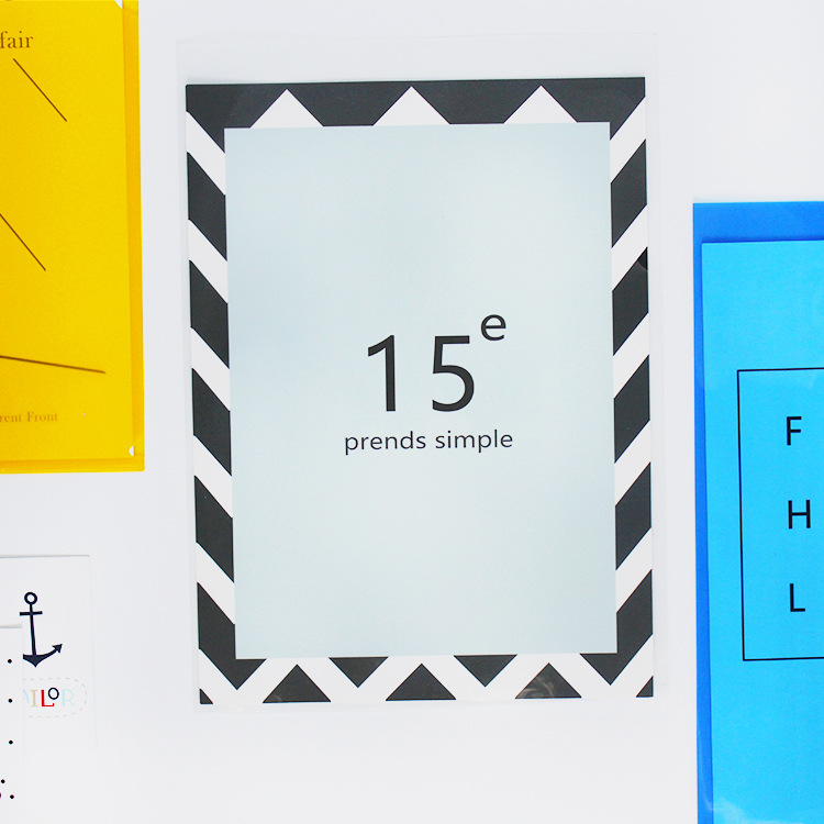 20 Pack PP folder a4L-shaped insert folder single page file set transparent single page stationery factory direct sales