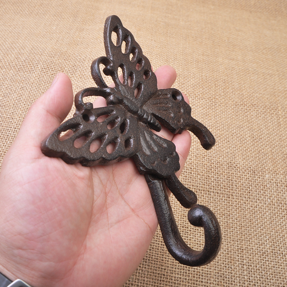 American Country Cast Iron Hook Iron Animal Hanging Bar Garden Personality Wall Hanging Wall Decoration Octopus Cat Dog
