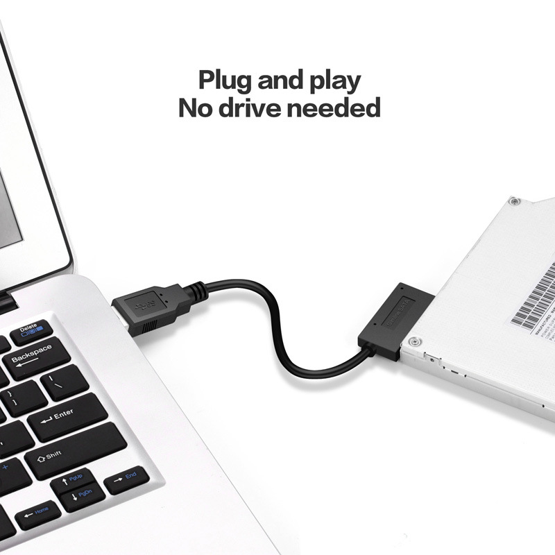 Laptop optical drive SATA to usb3.0 easy drive cable external optical drive SATA7+6 usb3.0 adapter