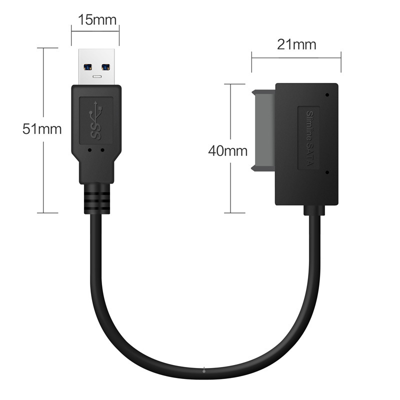 Laptop optical drive SATA to usb3.0 easy drive cable external optical drive SATA7+6 usb3.0 adapter