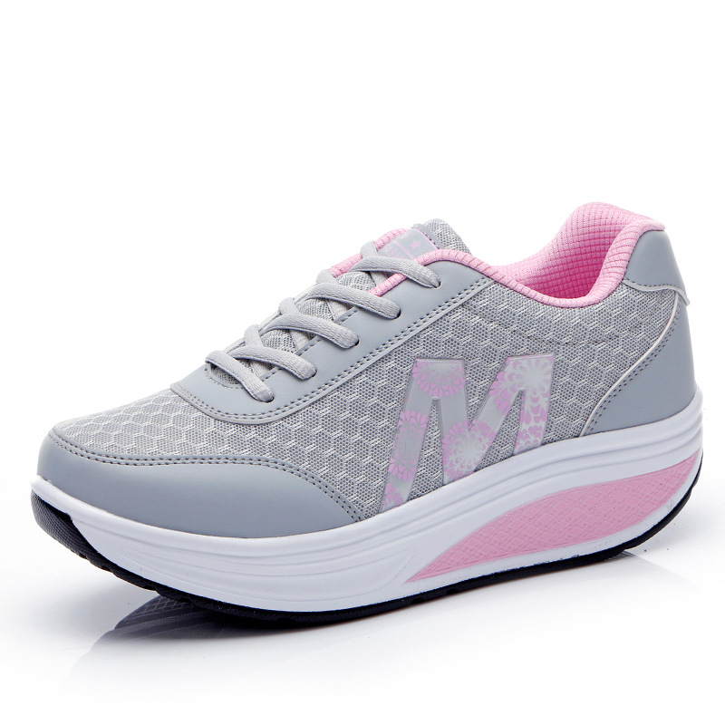 Amazon Independent Station Wholesale Cross-border Women's Sports Shoes Mesh Shake Shoes Women's Mesh Shoes Platform Shoes Single Shoes