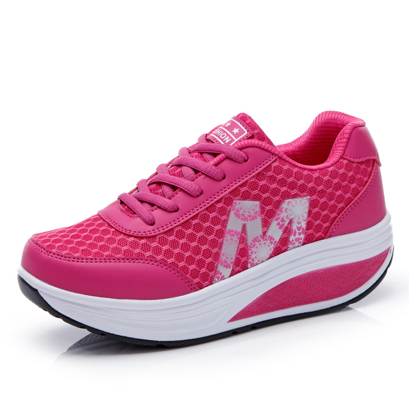 Amazon Independent Station Wholesale Cross-border Women's Sports Shoes Mesh Shake Shoes Women's Mesh Shoes Platform Shoes Single Shoes