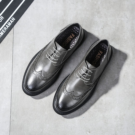Brock carved men's shoes retro formal men's shoes fashion breathable men's casual shoes wholesale a generation of hair