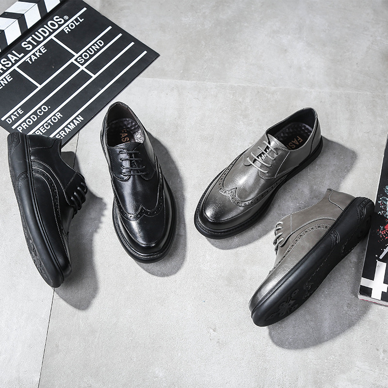 Brock carved men's shoes retro formal men's shoes fashion breathable men's casual shoes wholesale a generation of hair