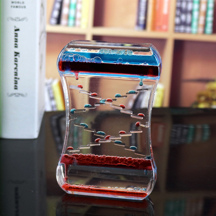 Creative TikTok same slide oil drop play plastic oil drop decoration liquid hourglass dynamic oil leak gift