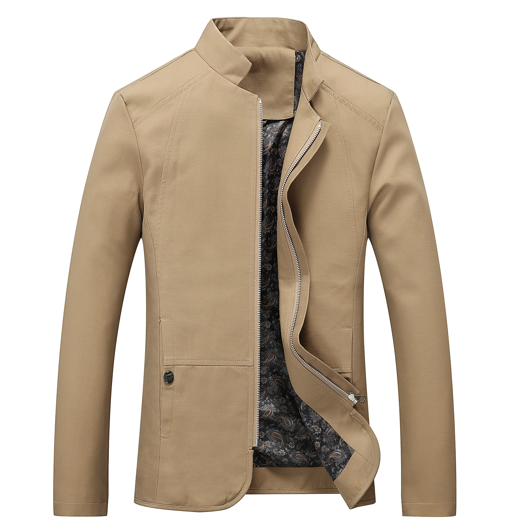 Factory supply foreign trade wholesale men's large size coat stand collar cotton washed jacket men's 30000 pieces in stock men's