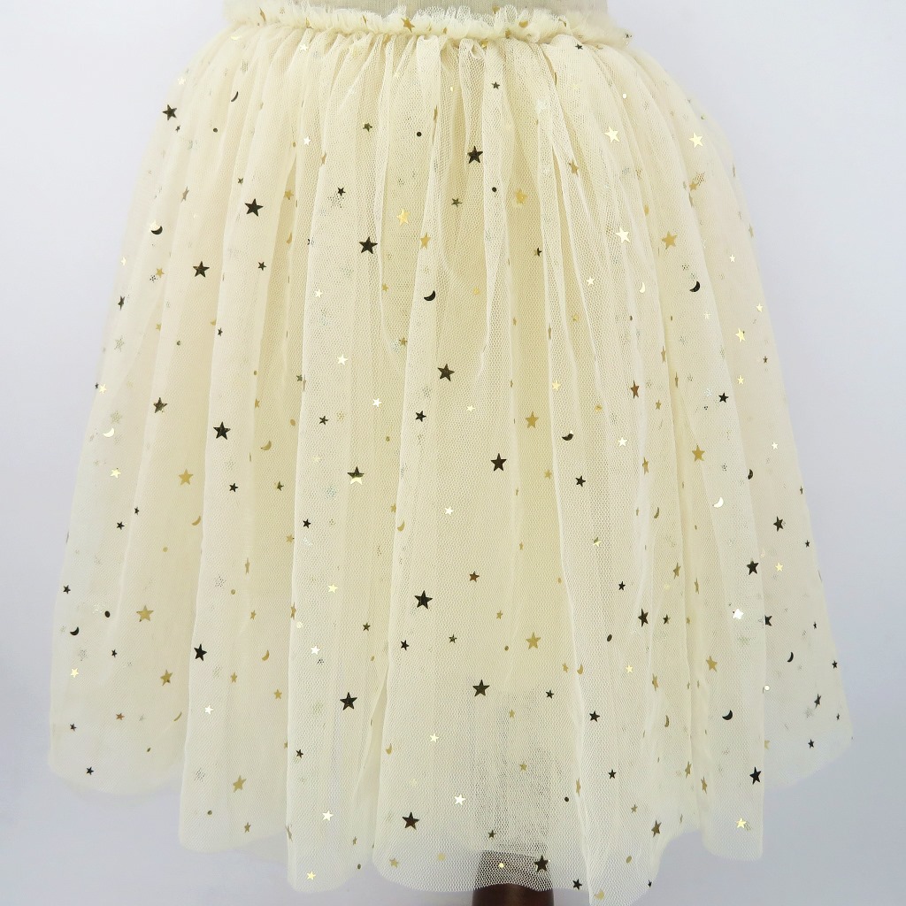 Children's Skirt Girl's Puffy Skirt Flash Star Children's Veil Skirt Princess Skirt Half-length Mesh Veil Skirt