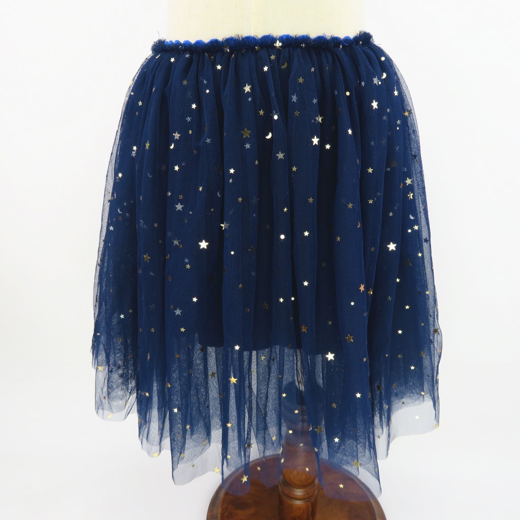 Children's Skirt Girl's Puffy Skirt Flash Star Children's Veil Skirt Princess Skirt Half-length Mesh Veil Skirt