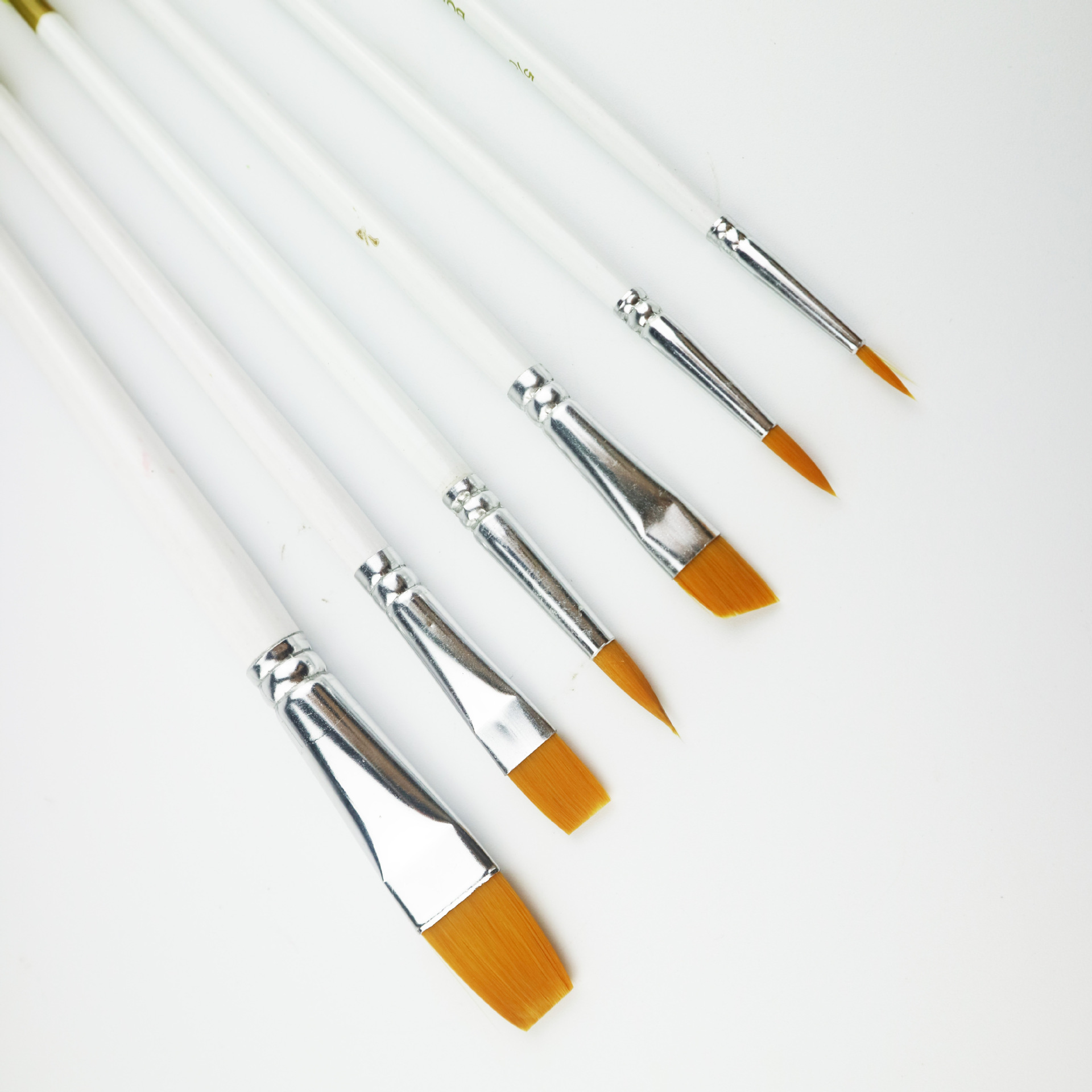 6 White Rod nylon wool brush multi-functional oil brush set gouache watercolor acrylic pigment row pen customization