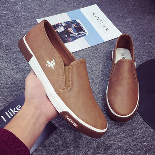 Men's Spring Slip-on White Shoes Men's Flat Rubber Shoes Skate Shoes Casual Work Shoes Cross-border Southeast Asian Shoes