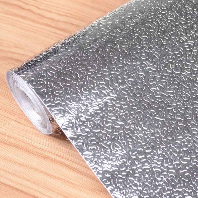 5 meters 10 meters orange peel aluminum foil paper kitchen waterproof and oil-proof stickers moisture-proof self-adhesive cabinet mat stickers wallpaper manufacturers