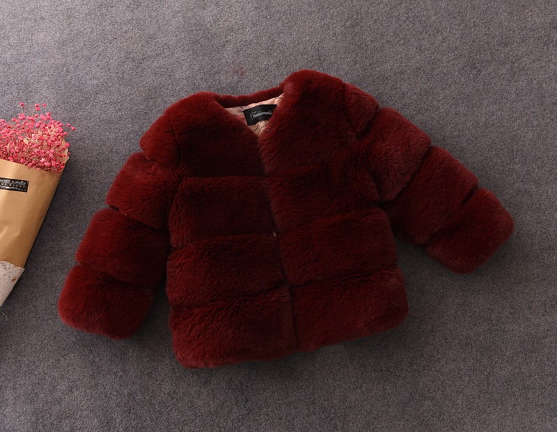 2024 New Children's Fur Children's Clothing Stitching Thickened Small, Medium and Large Children's Jacket Girls' Coat Warm Cotton-padded Coat for Autumn and Winter
