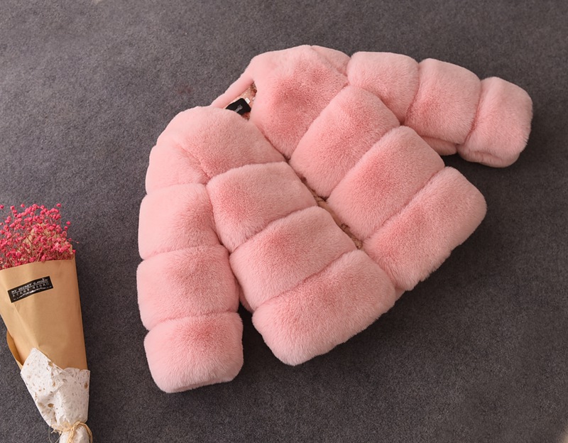 2024 New Children's Fur Children's Clothing Stitching Thickened Small, Medium and Large Children's Jacket Girls' Coat Warm Cotton-padded Coat for Autumn and Winter