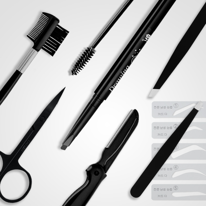 Amazon eyebrow repair suit beginner eyebrow Repair Eye Makeup Eyebrow Pencil Waterproof sweat-proof eyebrow trimmer care tool