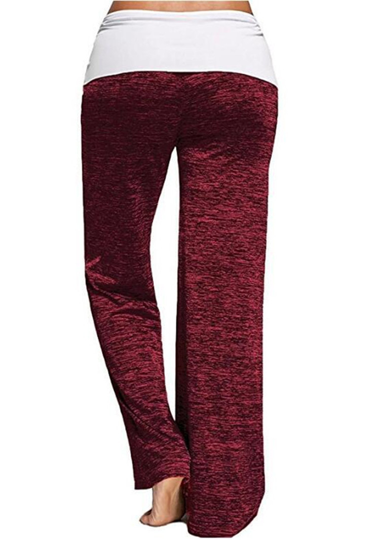 Ebay Amazon wish popular European and American stitching yoga quick-drying sports trousers outdoor casual wide-leg pants