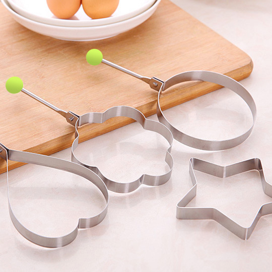 Stainless Steel Egg Fritter Creative Steamed Poached Egg Heart-shaped Grinder Fried Egg Model Love Bento Mold