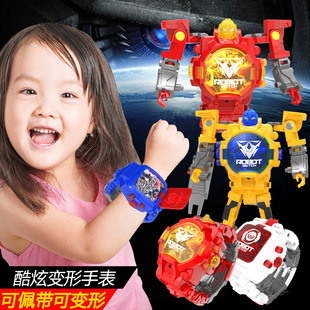 Children's Transformation Electronic Watch Toy Creative King Kong Robot Toddler Boys and Girls Puzzle Transformation Street Stall Manufacturer